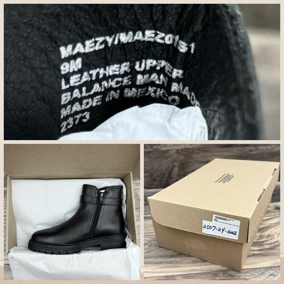 NEW Steve Madden Maezy 9M Black Leather Ankle Boots Bootie Biker - Picture 11 of 11